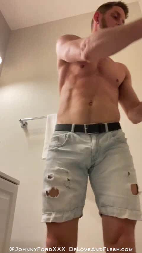 Inserts a huge toy on his tiny asshole