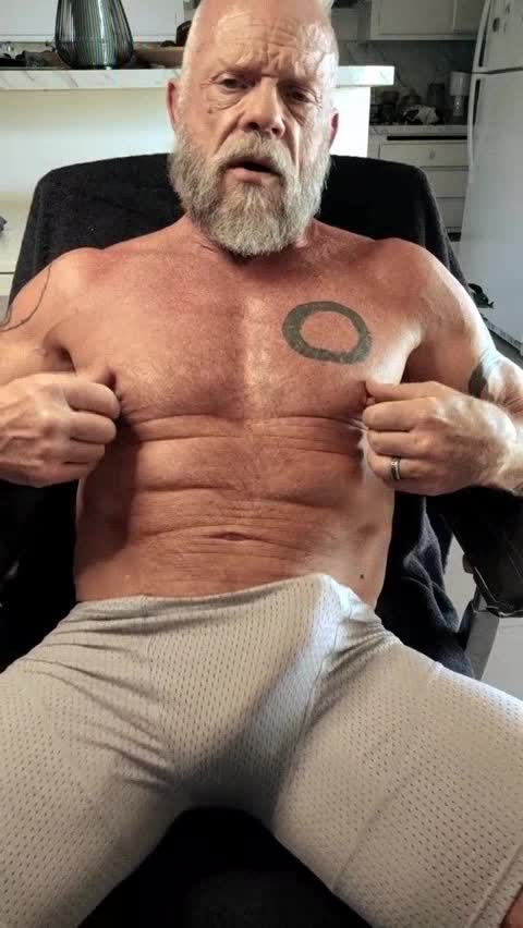 Old Stud Jacking off in his chair