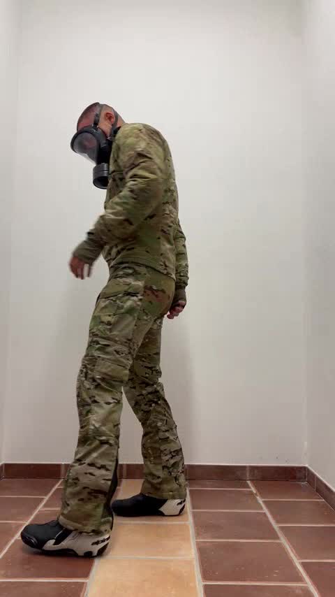 Sexy soldier feeling himself
