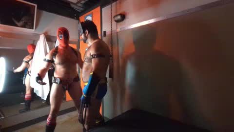 Superhero Wolverine Eats Deadpool's Ass