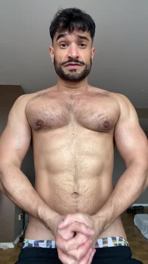BodyBuilder Flexing His Muscle and Cock