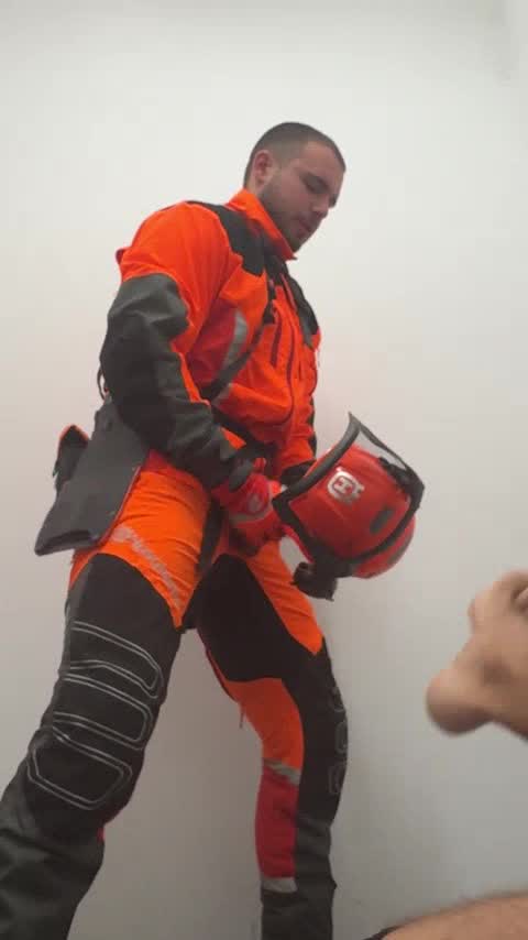 Search and Rescue Hero Steamy Uniform Jack-Off