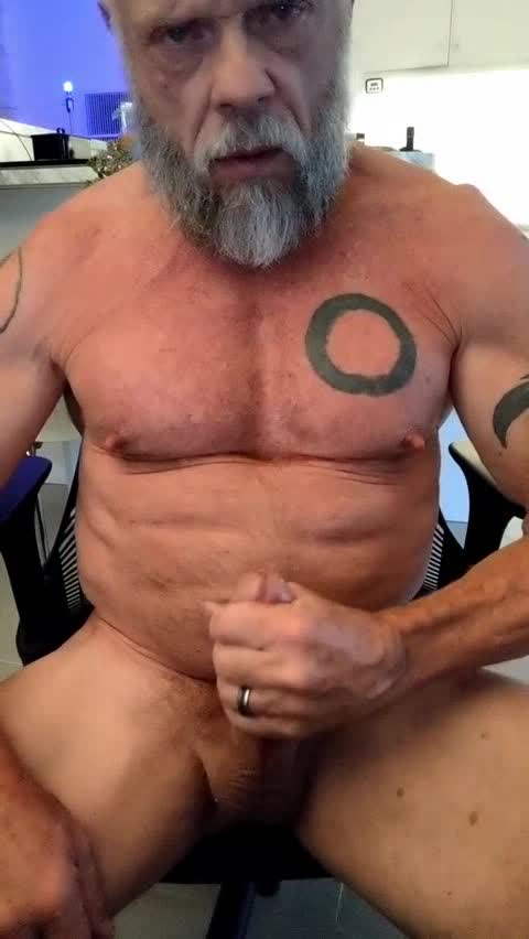 One Gray Haired Gents Jerk Off