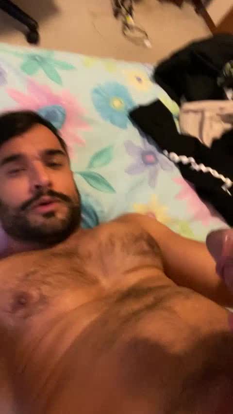 Private Bedroom Action Muscular Guy Jacks Off and Cums