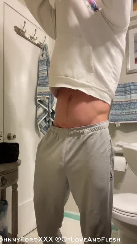 Getting a good fuck from his dildo in bathroom