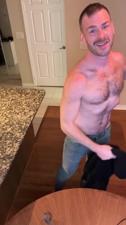 Hairy Hunk Slips His Clothes Off and Jerks Off