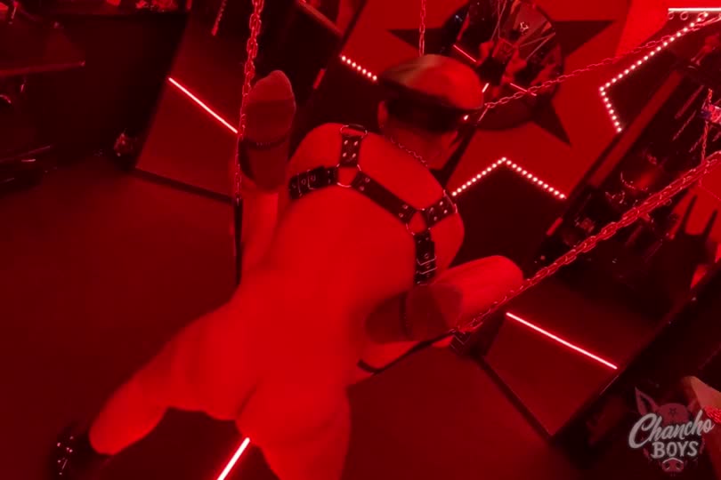 chained up and taking it
