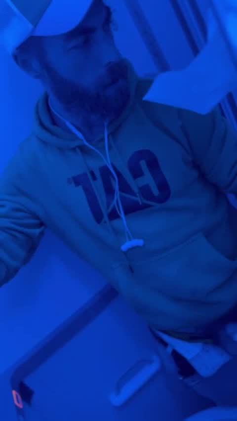 Jacking Off in Airplane Restroom